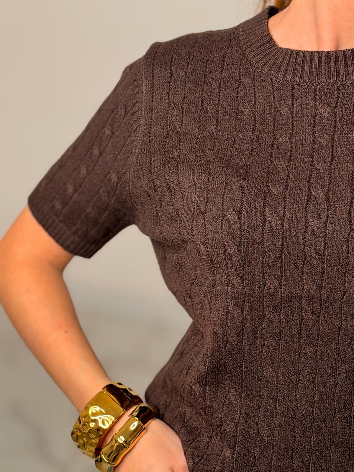 T-SHIRT TRECY MARRONE