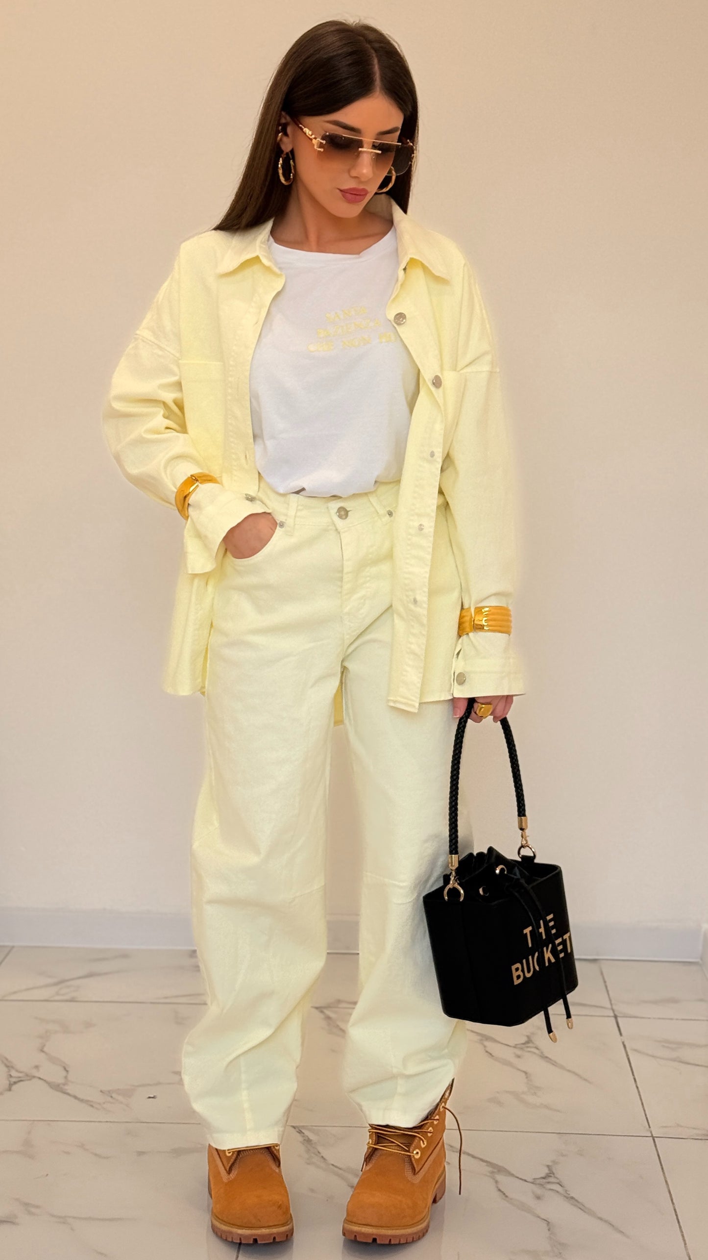 CAMICIA DENIM VICKY GIALLA