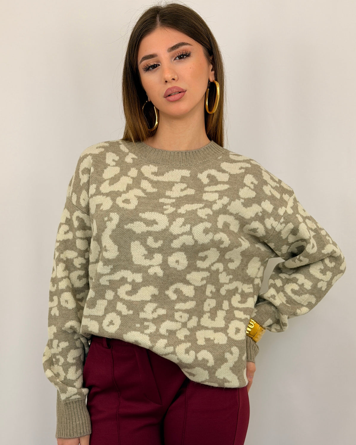 PULL LEOPARD BEIGE
