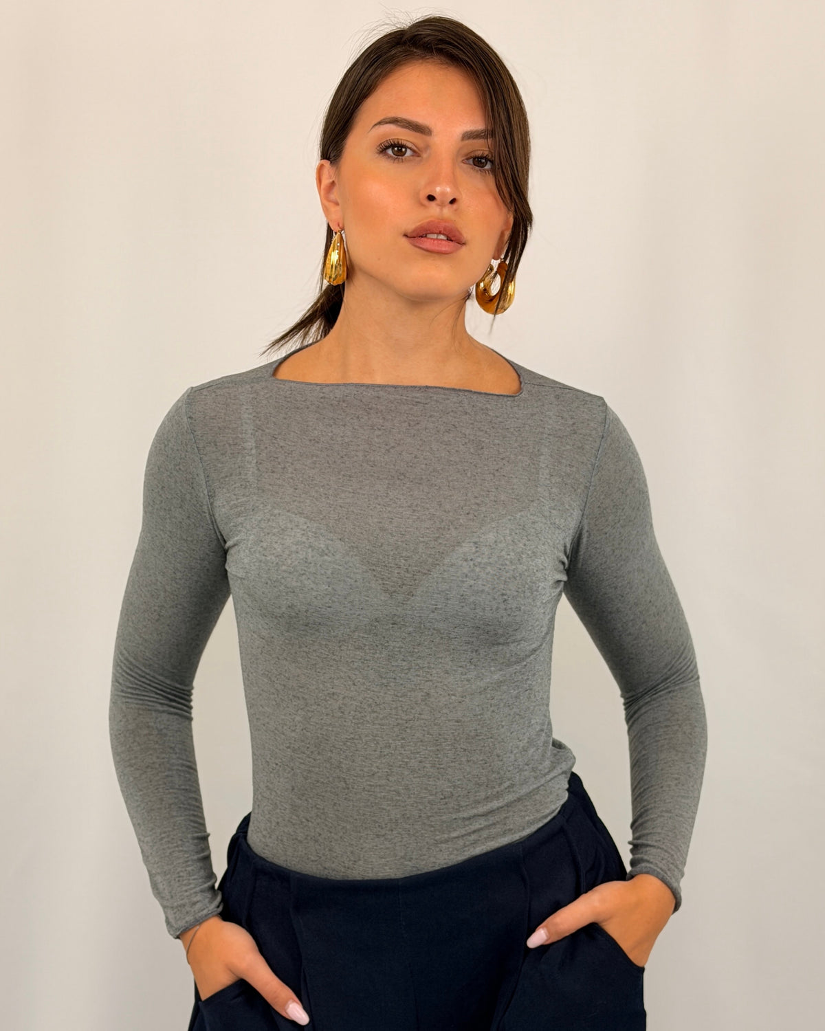 MAGLIA CASHMERE GRIGIA