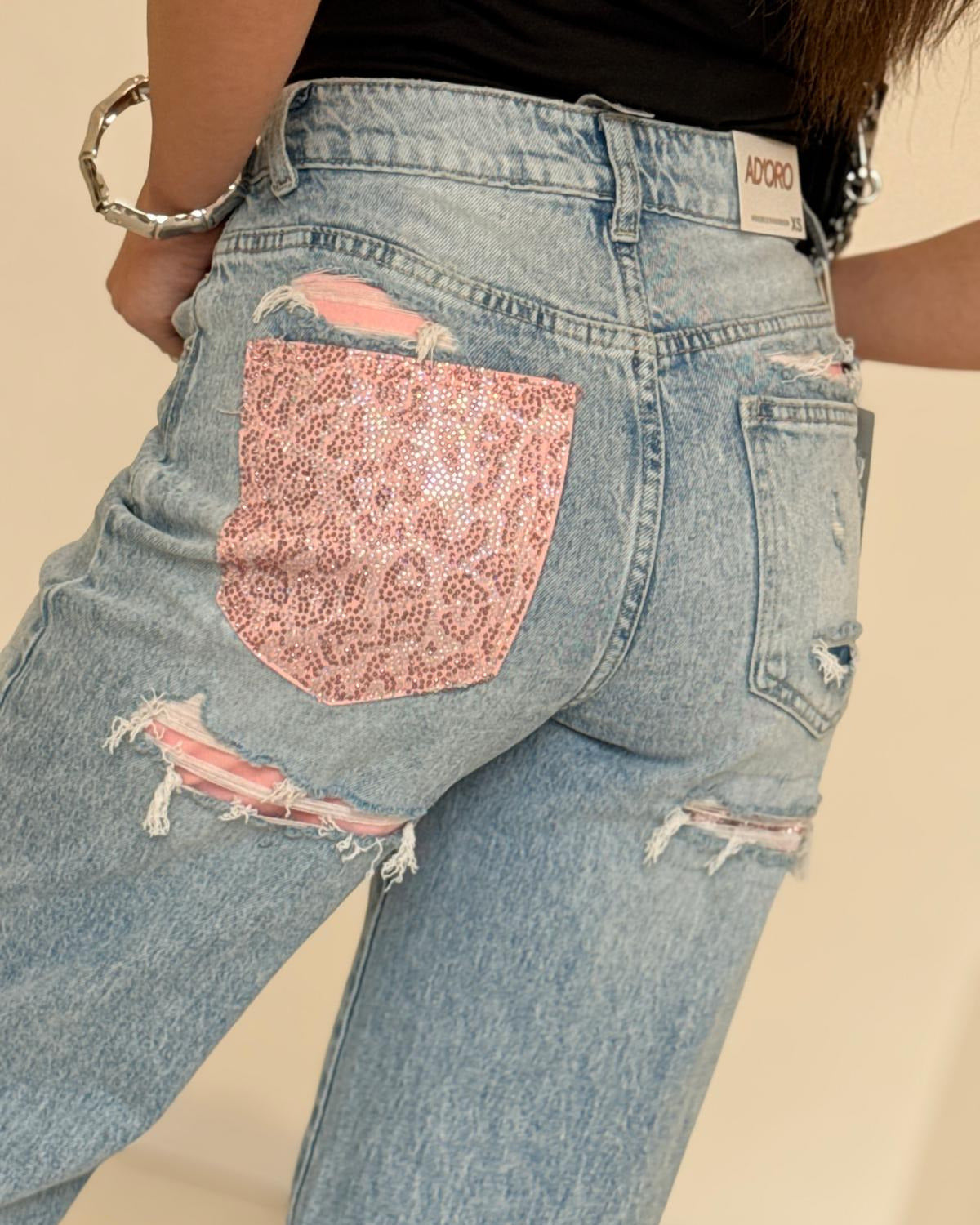 JEANS PINK LEOPARD