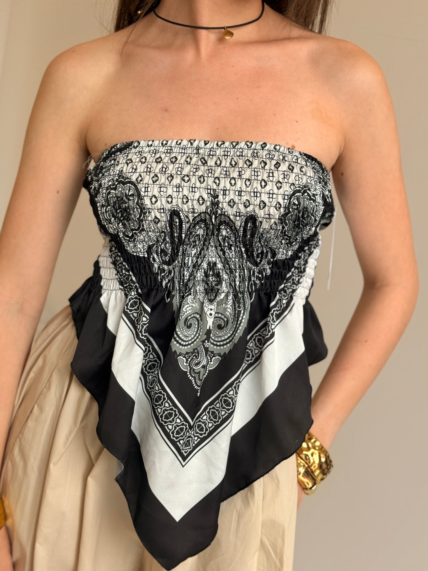 TOP BANDANA NERO