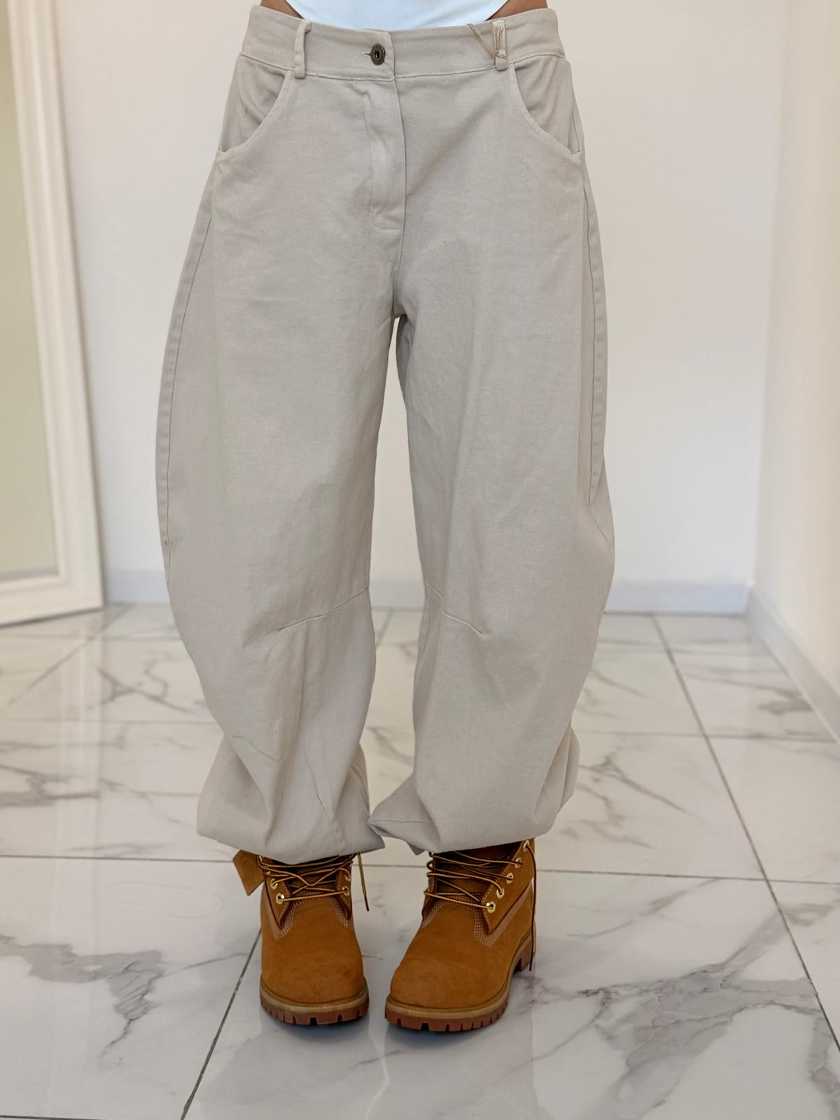 JEANS BAGGY AMIRA BEIGE