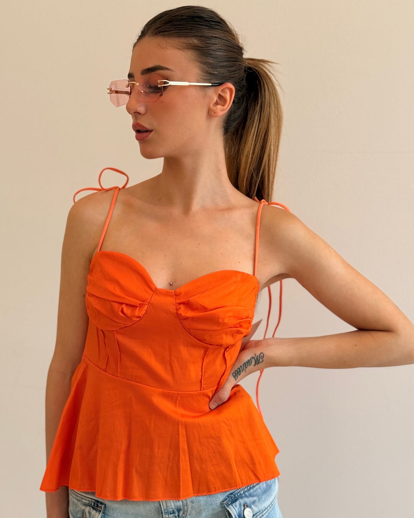 TOP KELLY ARANCIONE
