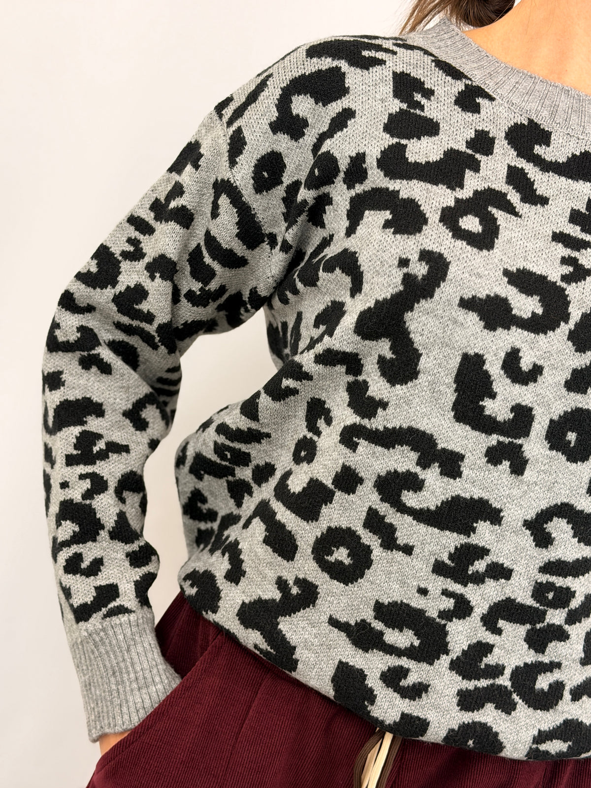 PULL LEOPARD GRIGIO