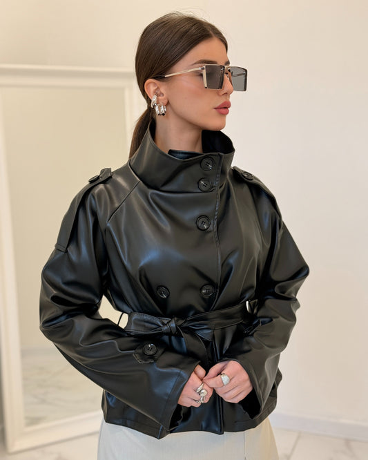 GIACCA PELLE MISSY NERA