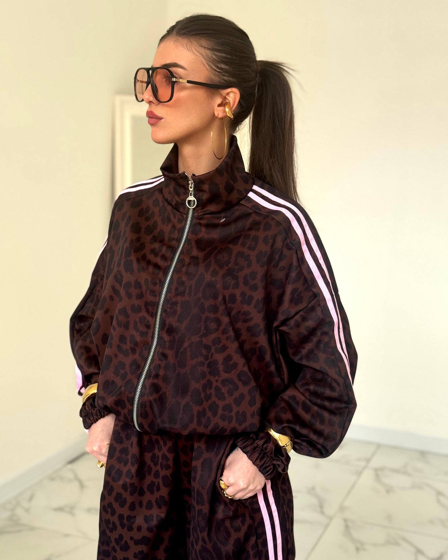 COMPLETO TUTA LEOPARD ROSA