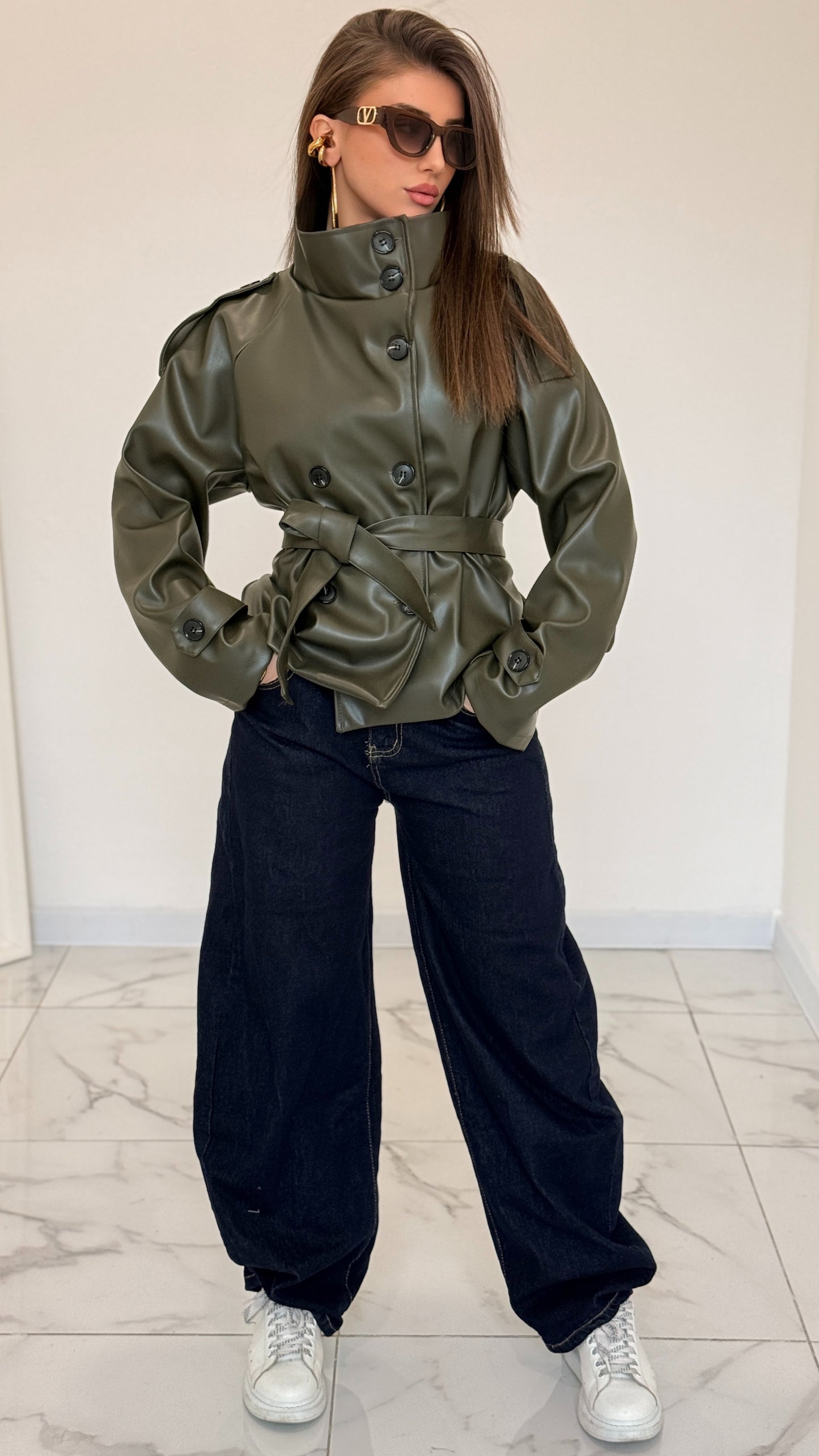 GIACCA PELLE MISSY VERDE