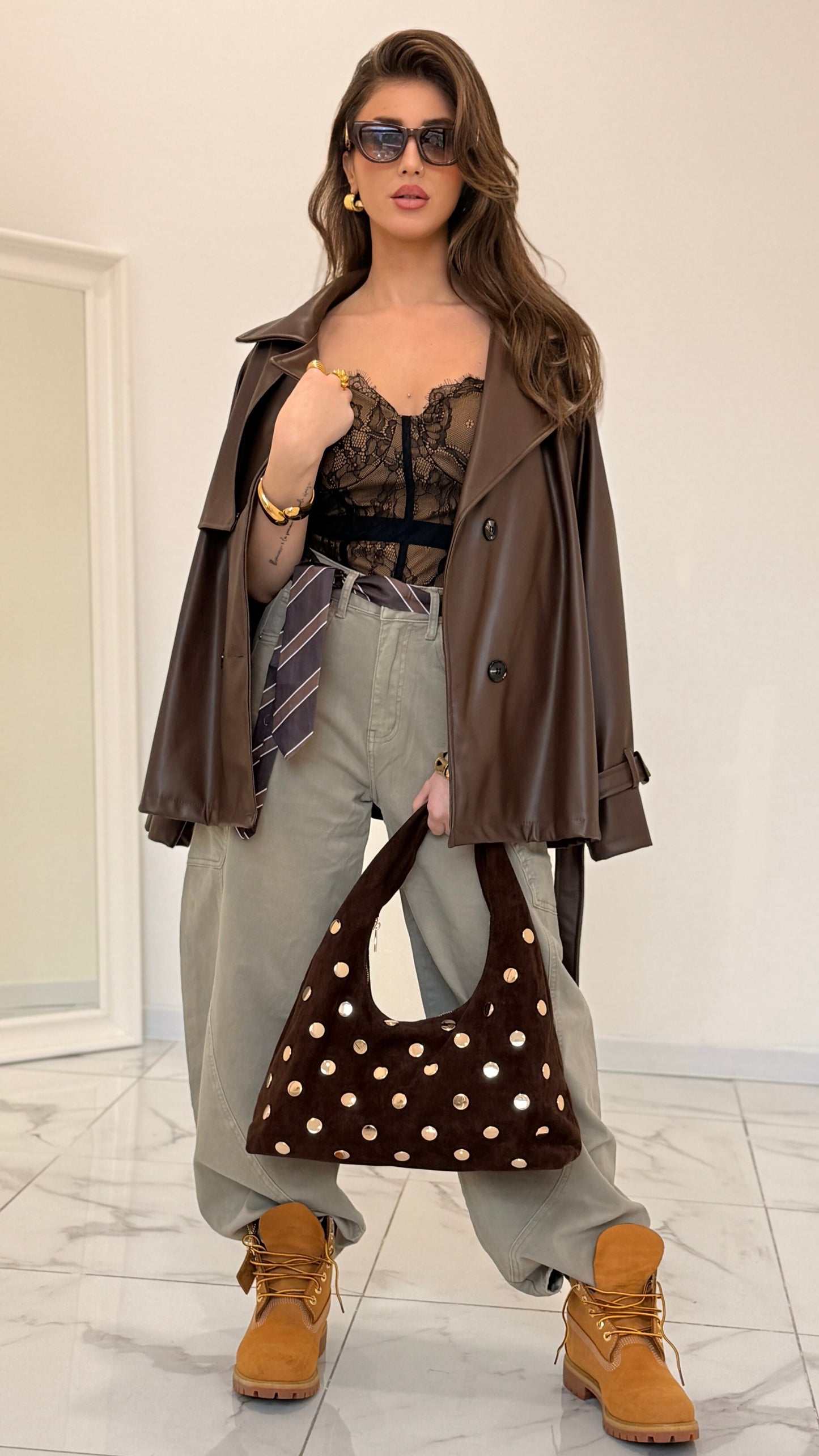 GIACCA PELLE MISSY MARRONE