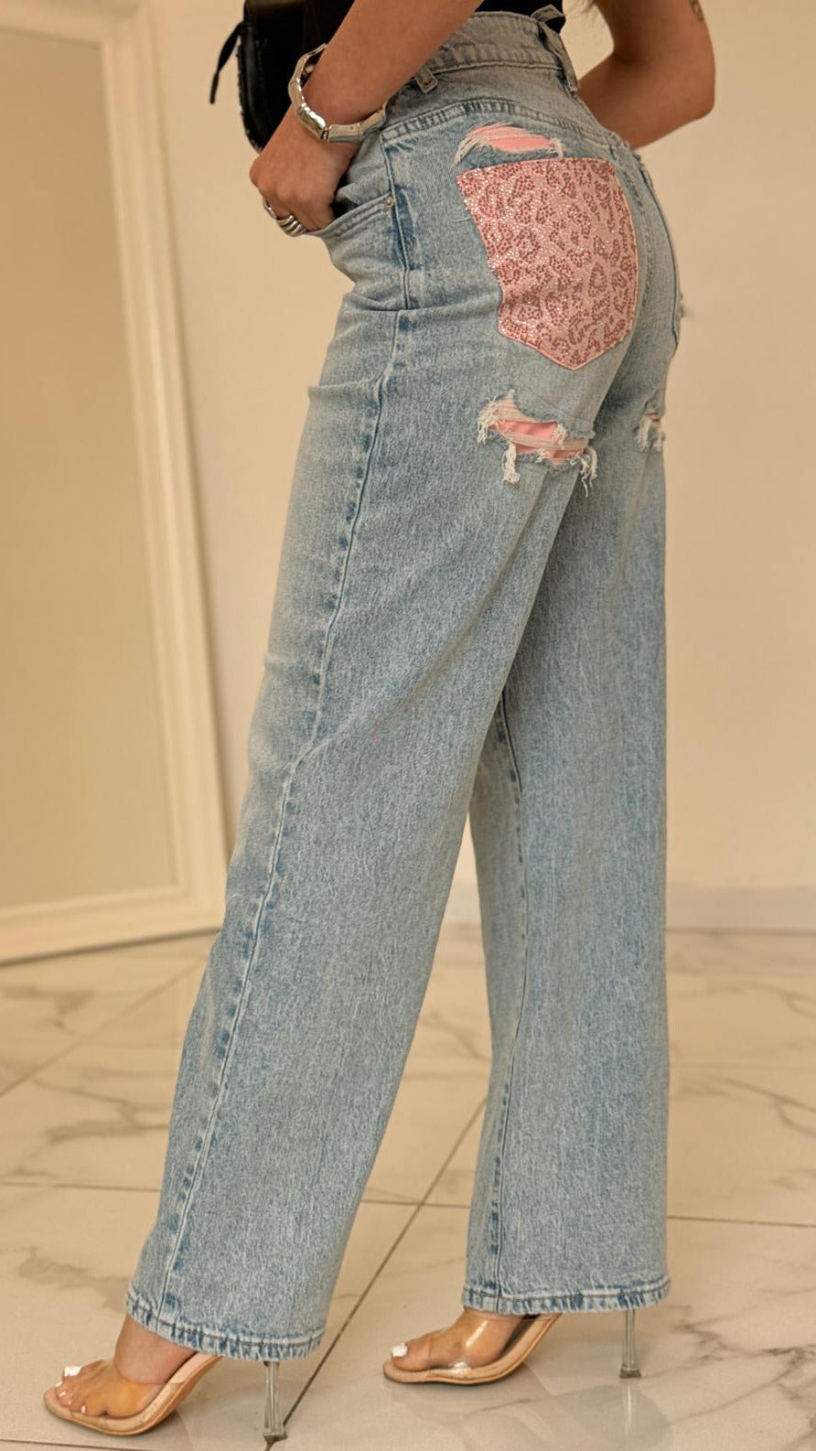 JEANS PINK LEOPARD