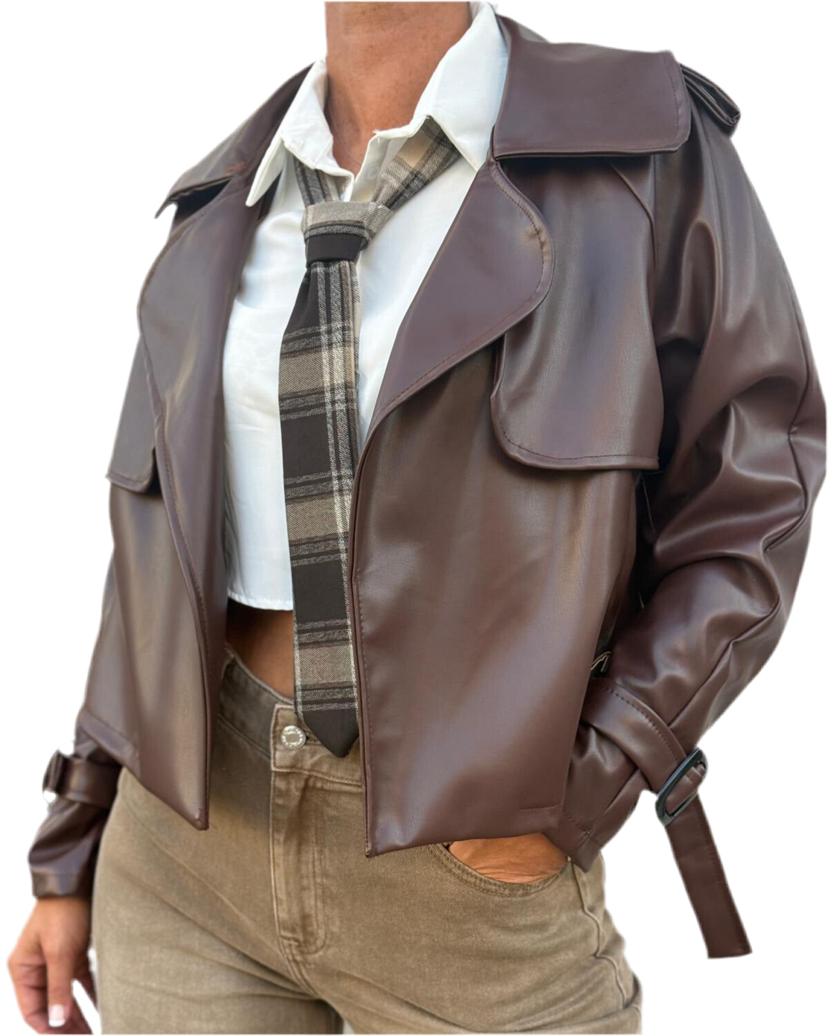 TRENCH CROP PELLE più varianti colore