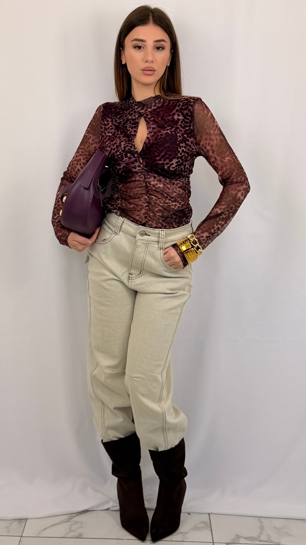 MAGLIA LEOPARD VIOLA