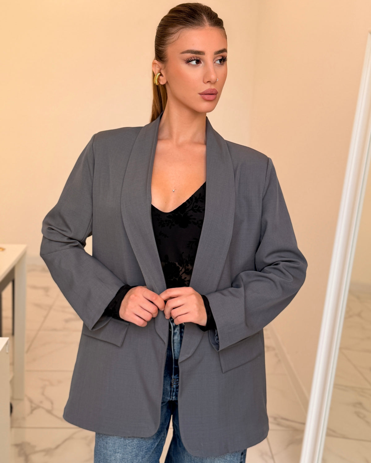 BLAZER BASIC GRIGIO