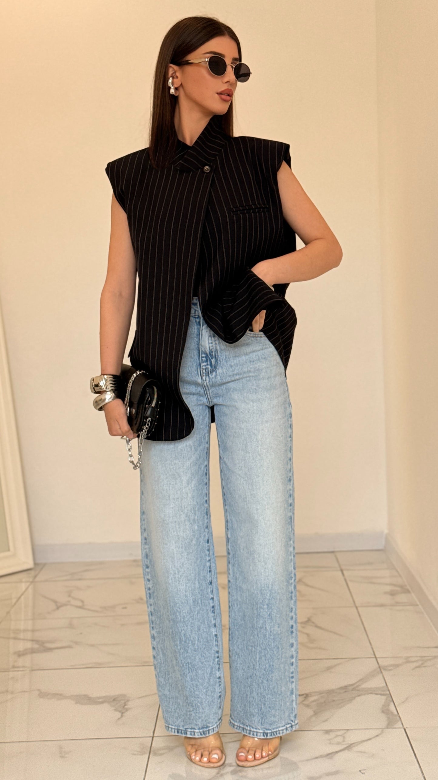 GILET GESSATO NERO