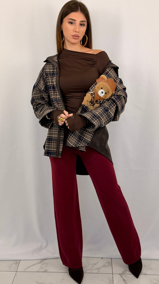 PANTA MAGLINA BORDEAUX