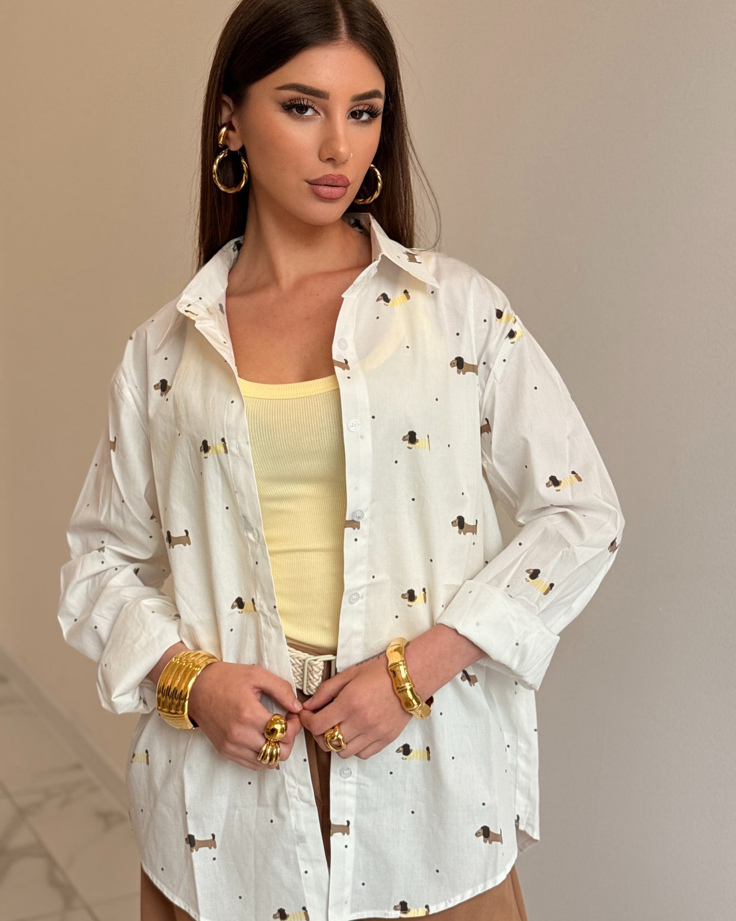 CAMICIA BASSOTTI GIALLA