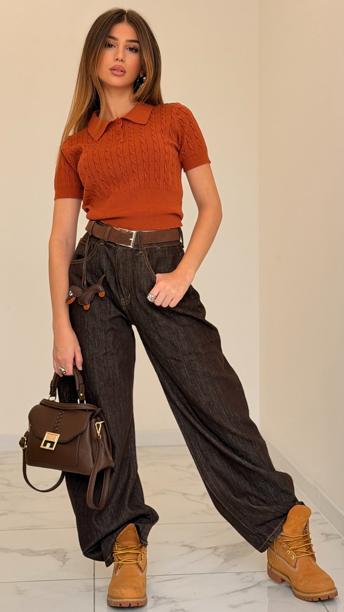 POLO IN MAGLINA MATTONE