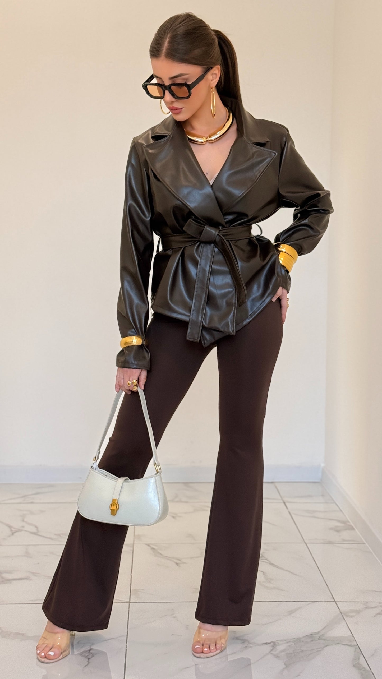 LEGGINS ZAMPA MARRONE