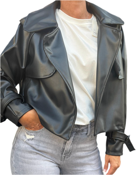 TRENCH CROP PELLE più varianti colore