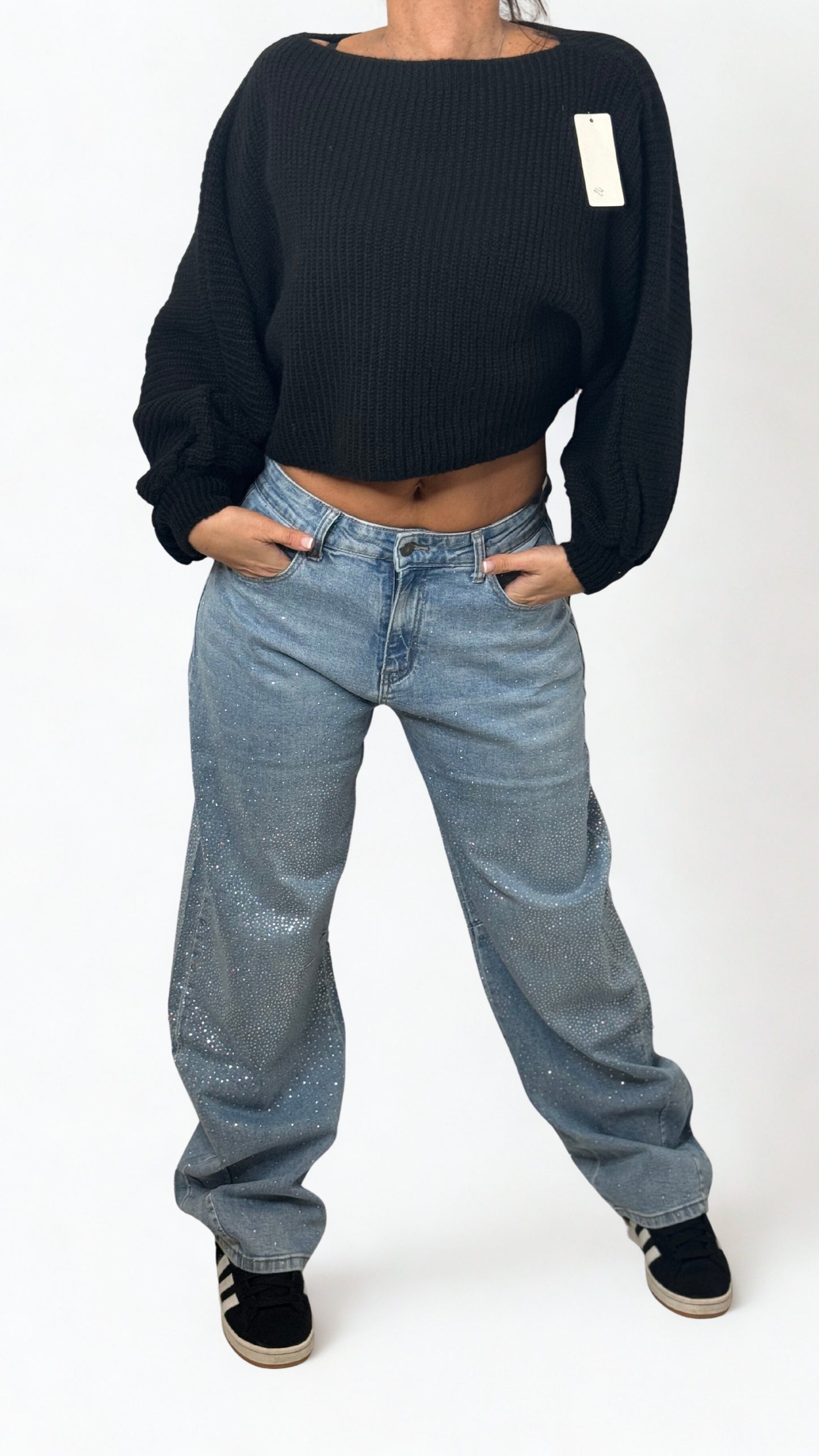 JEANS BAGGY BRILLANTINATI