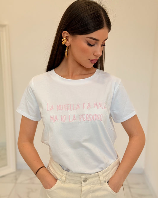 T-SHIRT LA NUTELLA FA MALE MA IO LA PERDONO