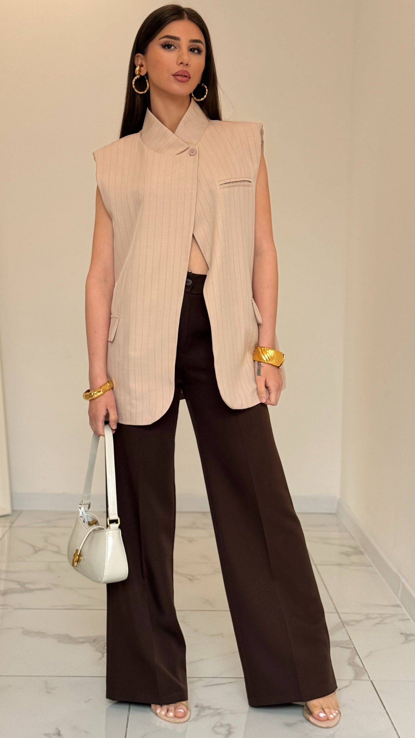 GILET GESSATO BEIGE
