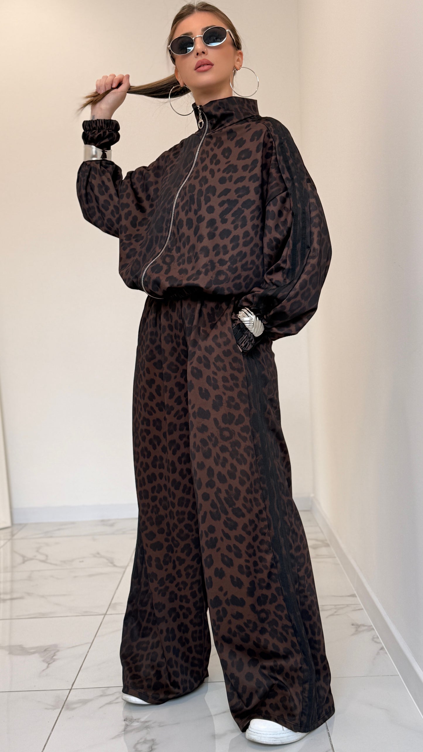 COMPLETO TUTA LEOPARD NERA