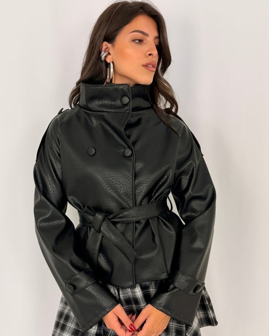 GIACCA PELLE PARIS NERA