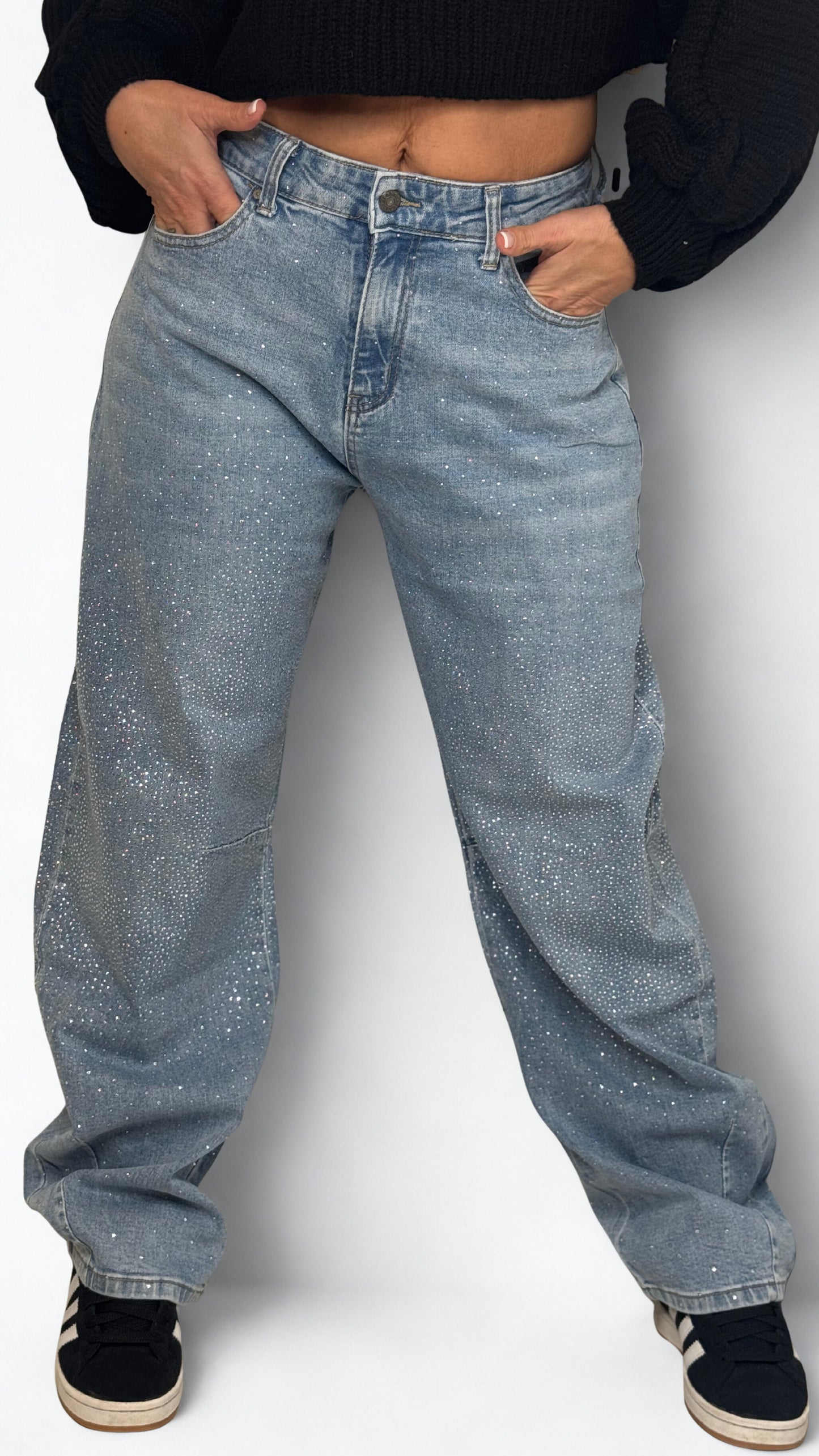 JEANS BAGGY BRILLANTINATI