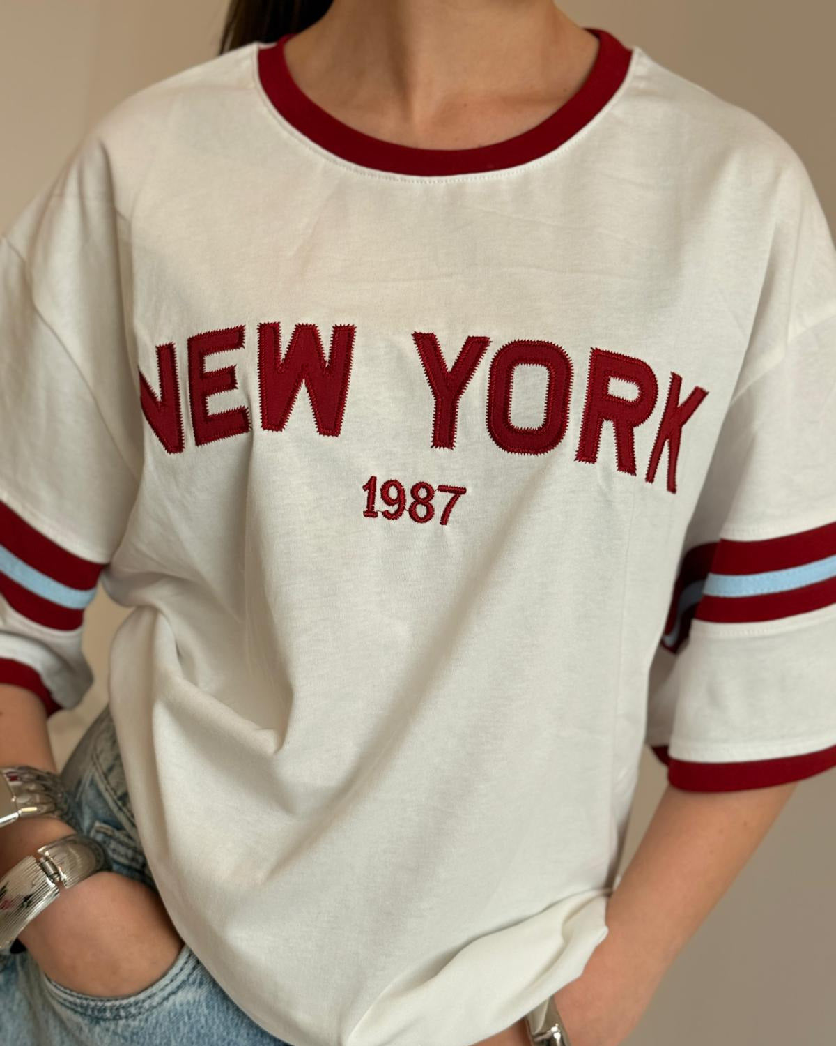 T-SHIRT NEW YORK ROSSA