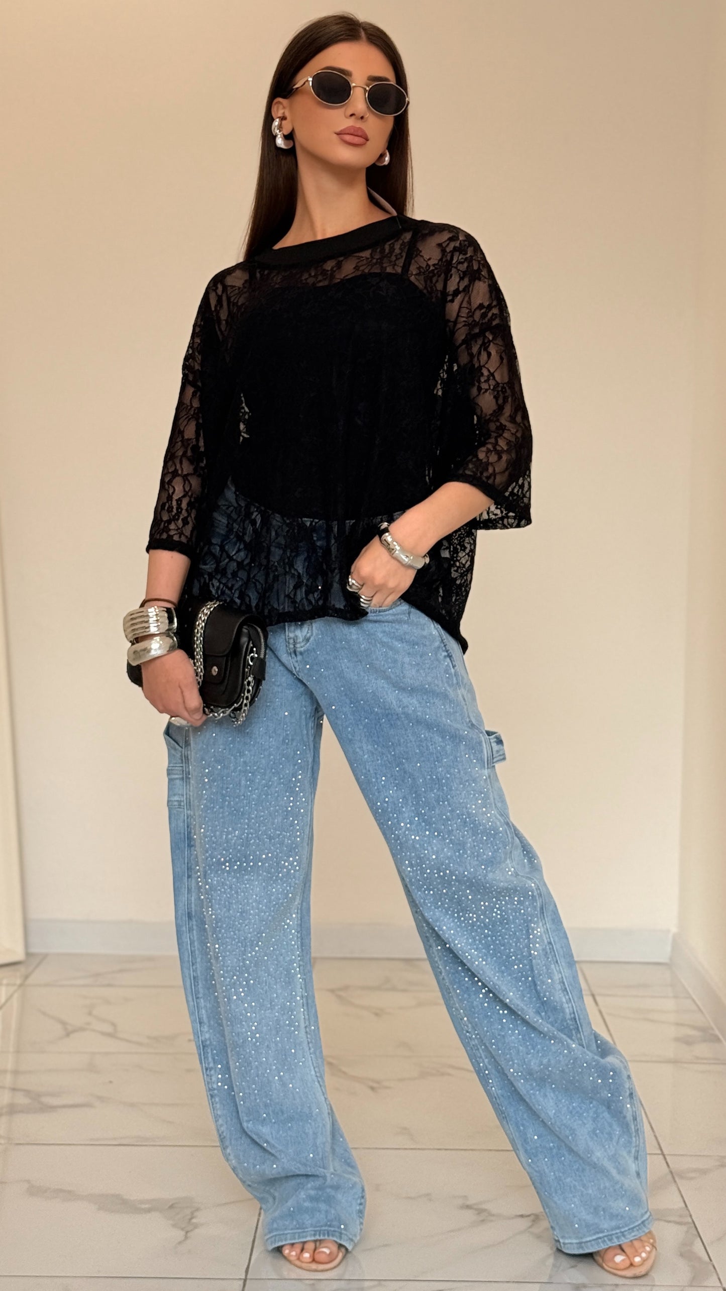 JEANS BAGGY SWAROVSKI