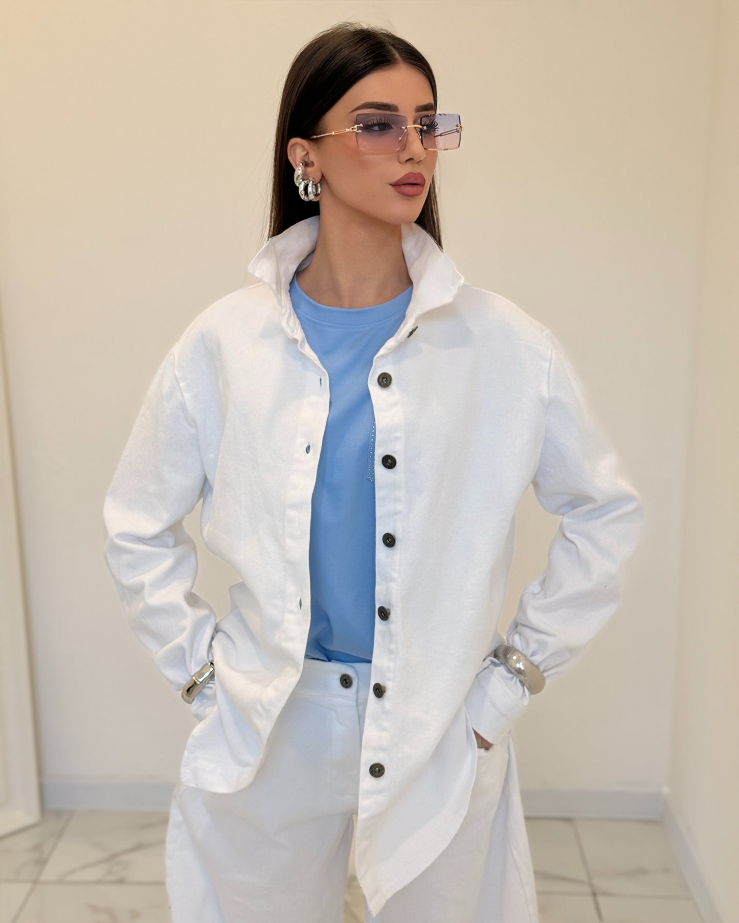 CAMICIA DENIM VICKY BIANCA