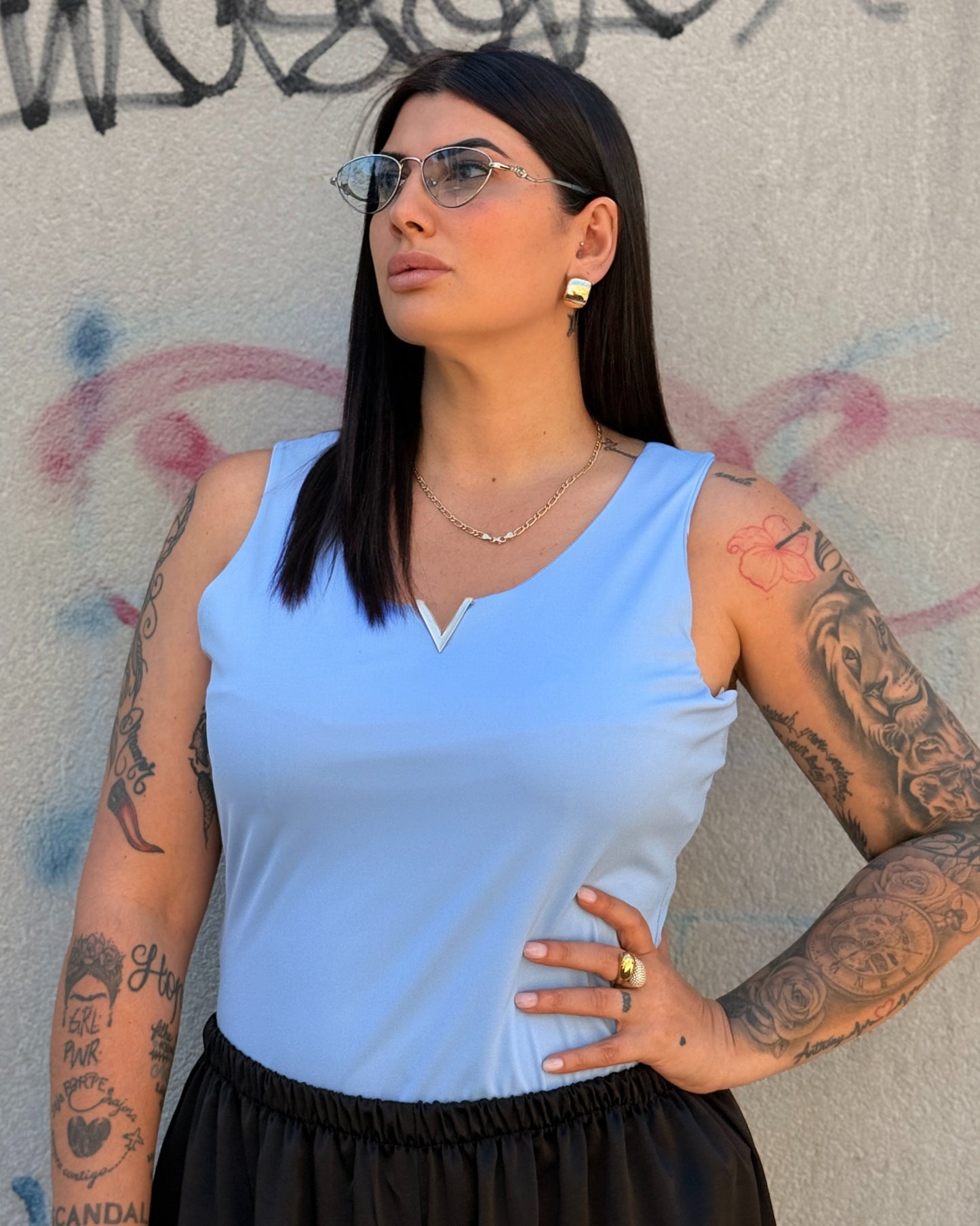 BODY V CURVY AZZURRO