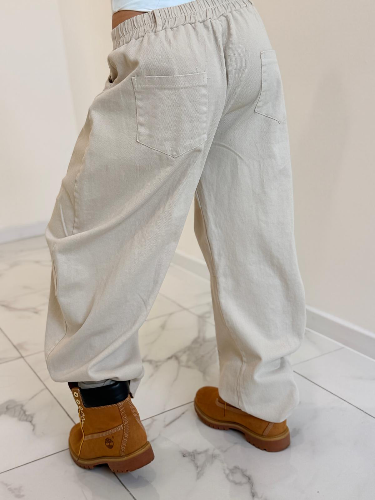 JEANS BAGGY AMIRA BEIGE