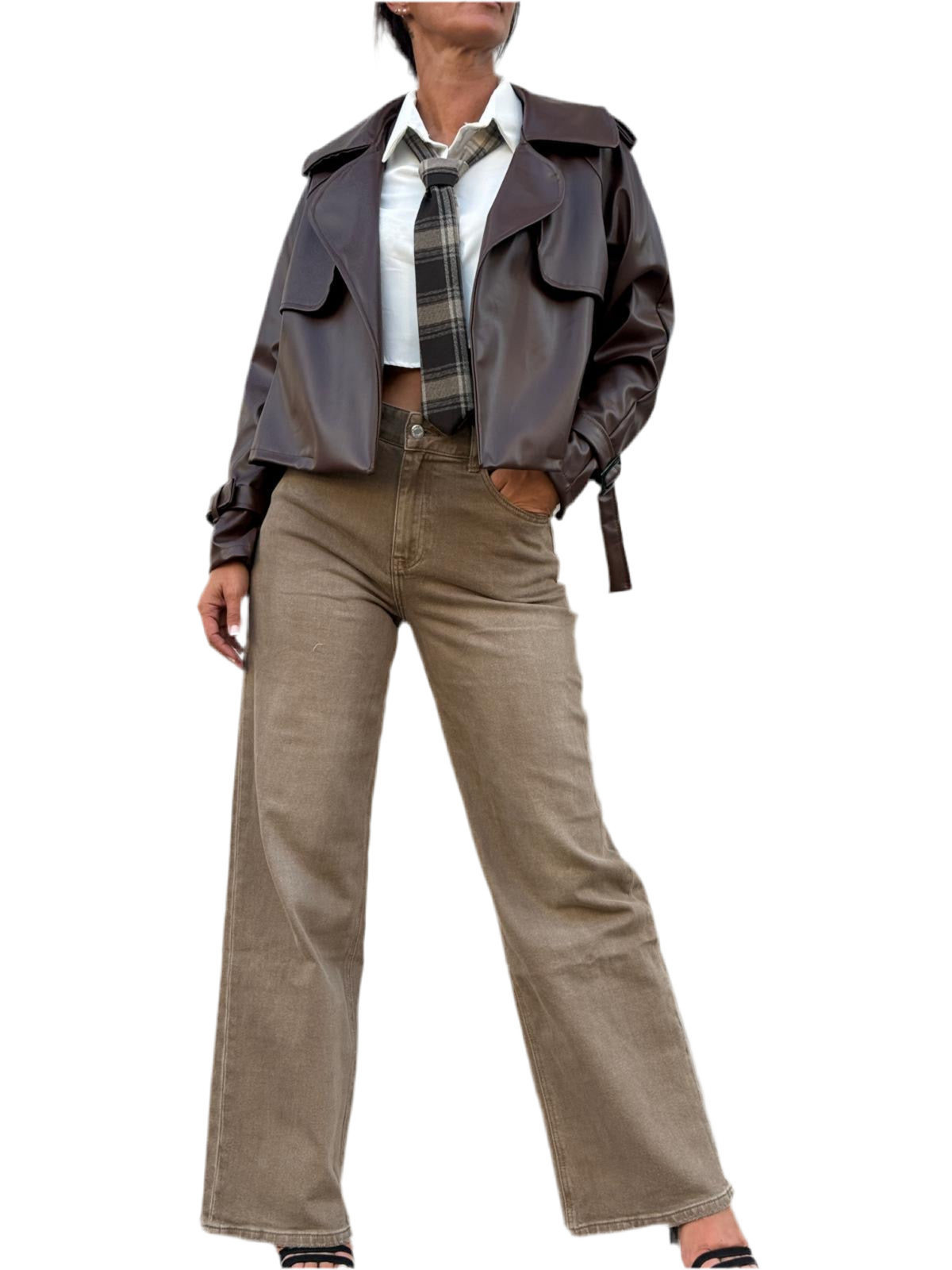 TRENCH CROP PELLE più varianti colore