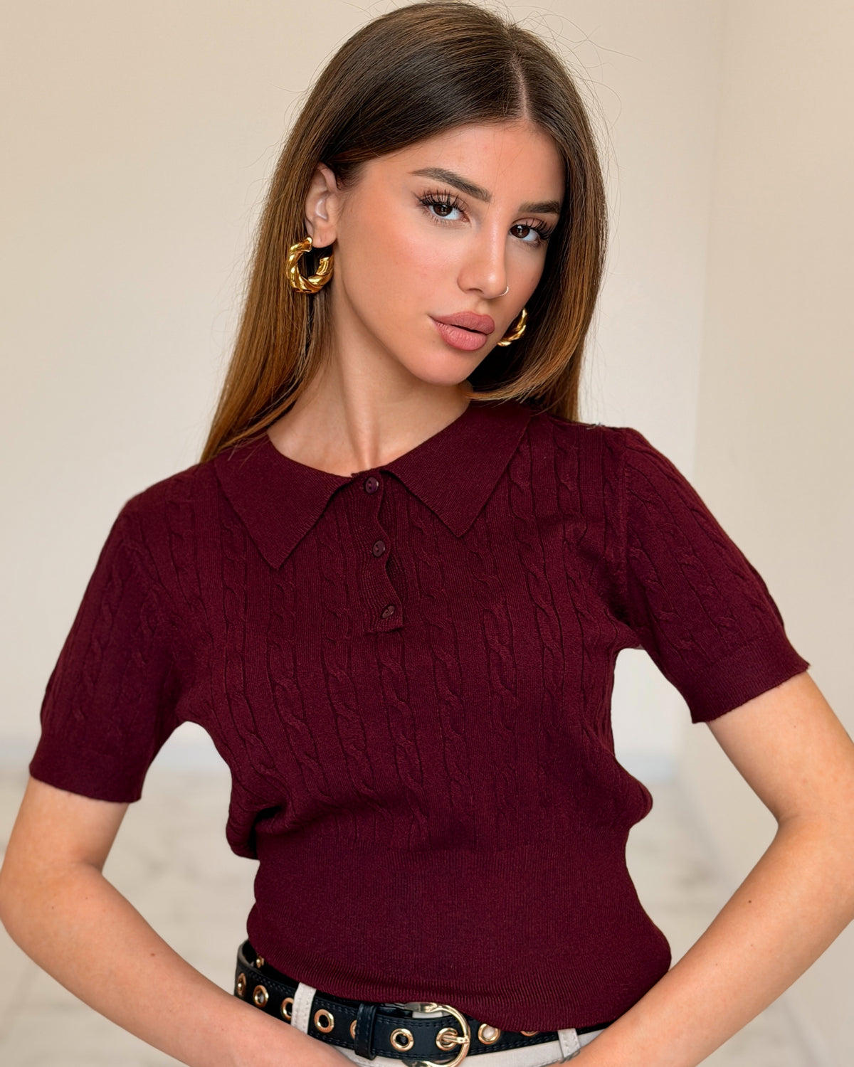 POLO IN MAGLINA BORDEAUX