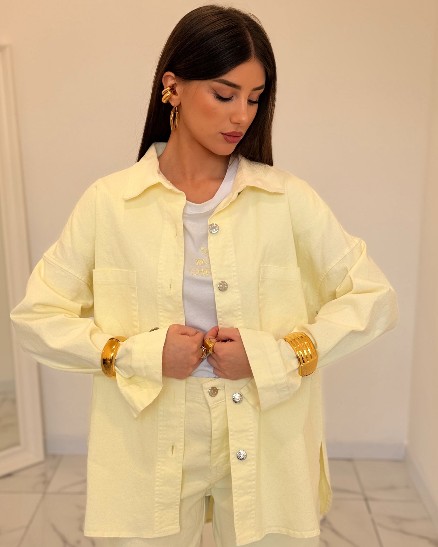 CAMICIA DENIM VICKY GIALLA