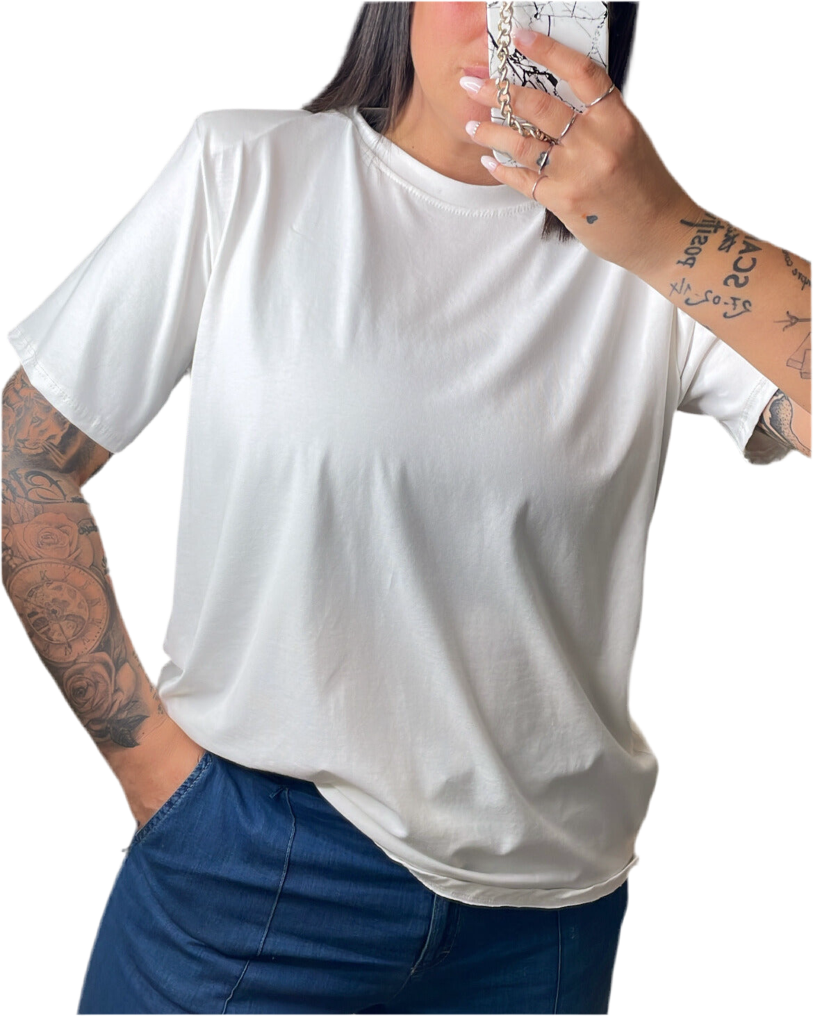 T-SHIRT BASIC CON SPALLINE CURVY