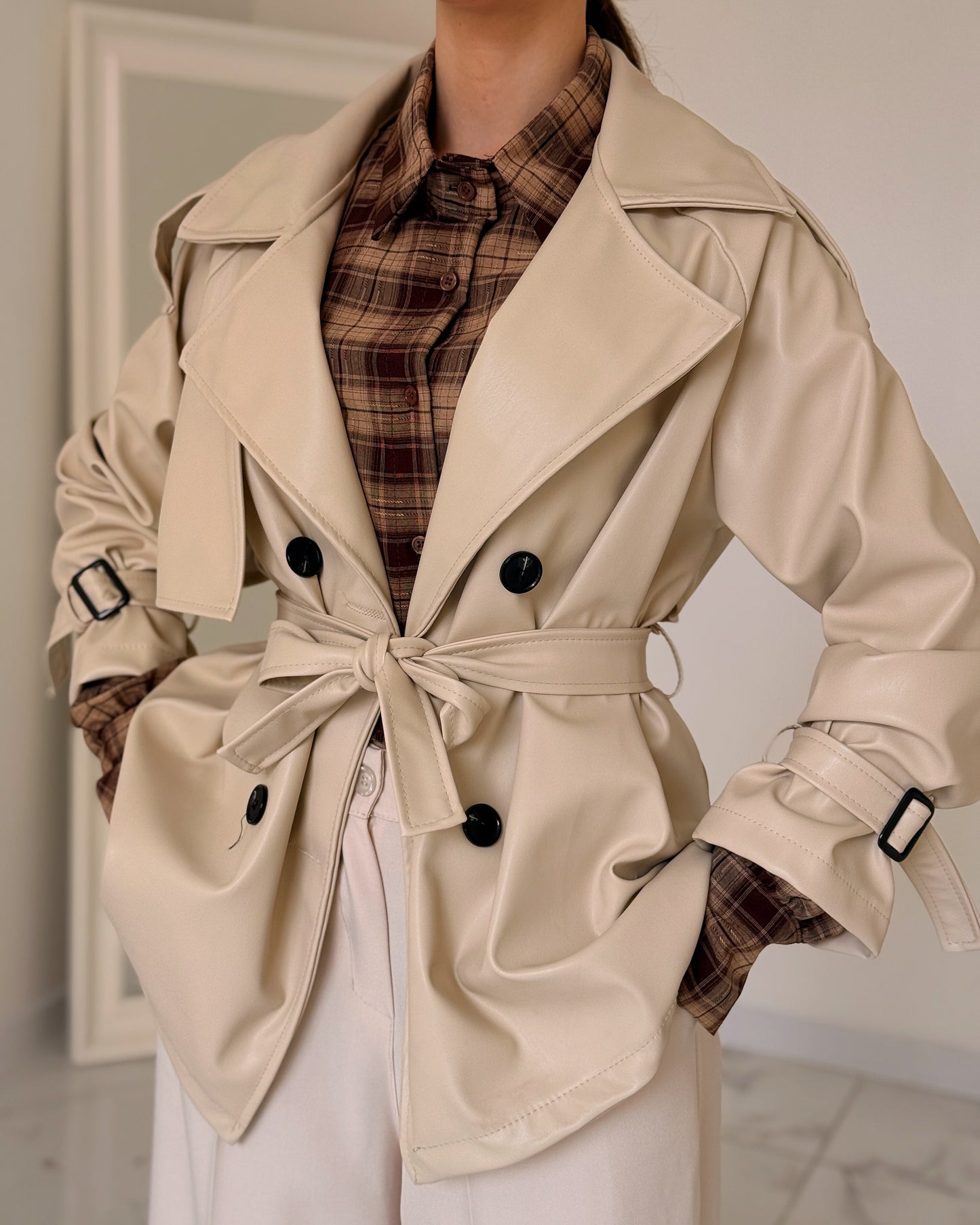 GIACCA IN PELLE COCO BEIGE