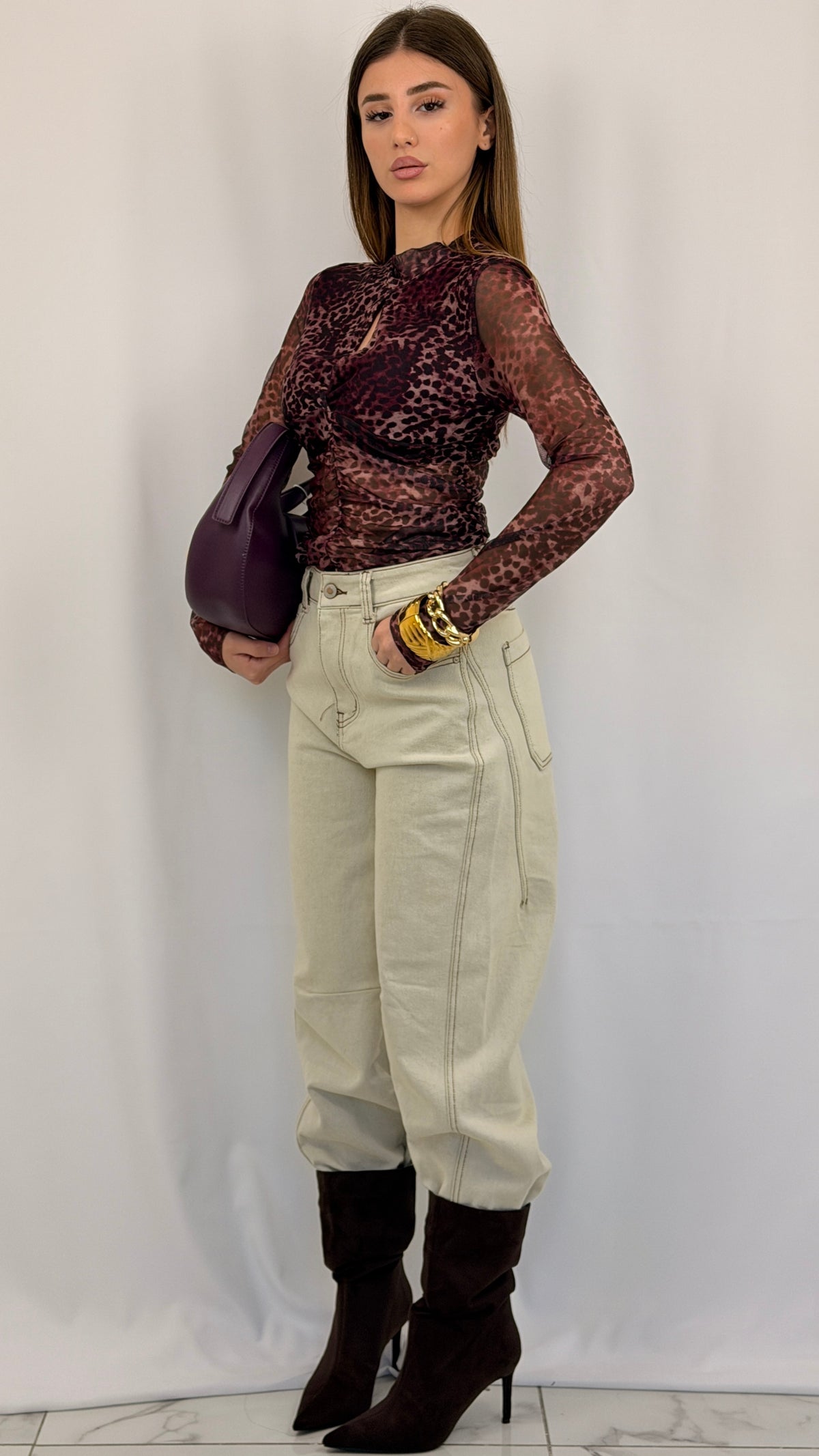 MAGLIA LEOPARD VIOLA
