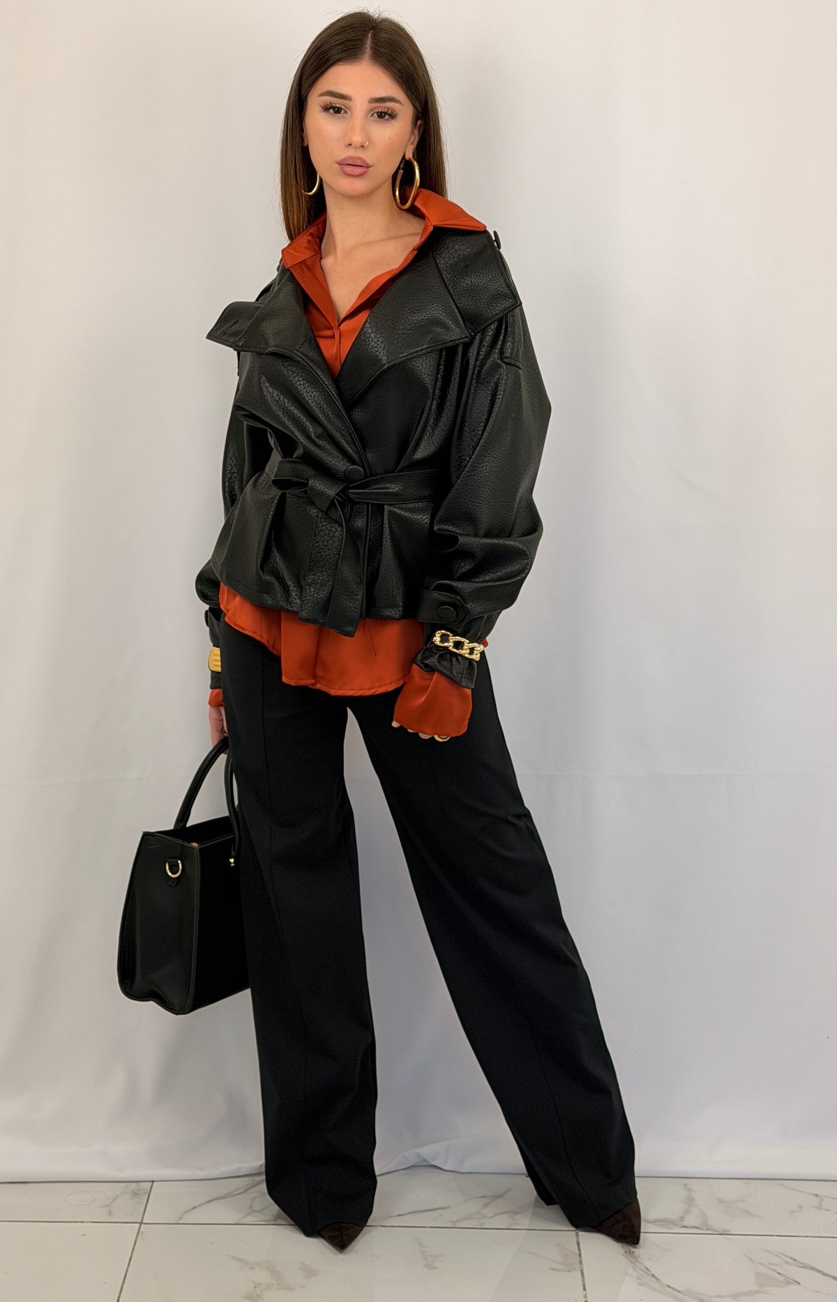 GIACCA PELLE PARIS NERA