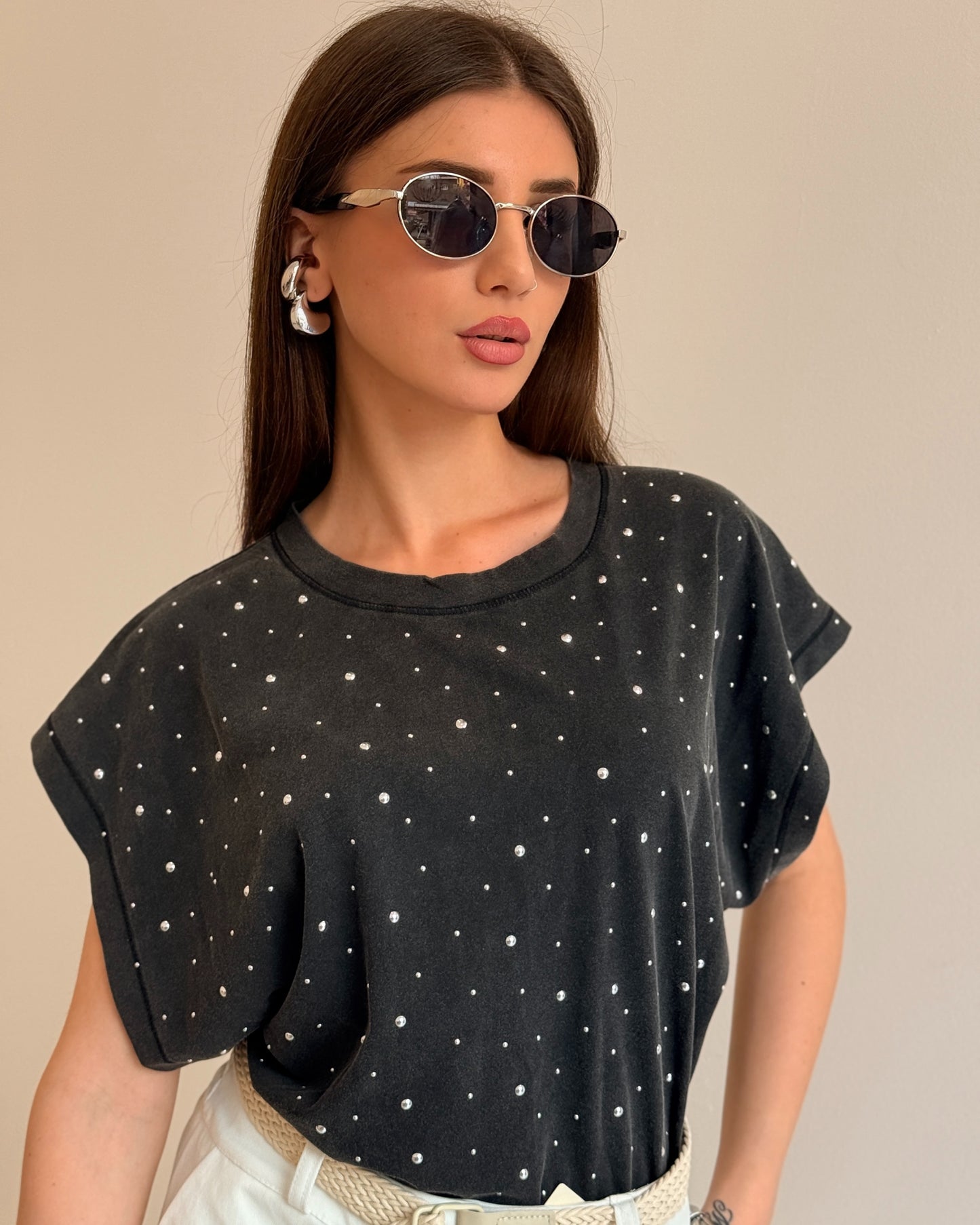 T-SHIRT SWAROVSKI GRIGIA
