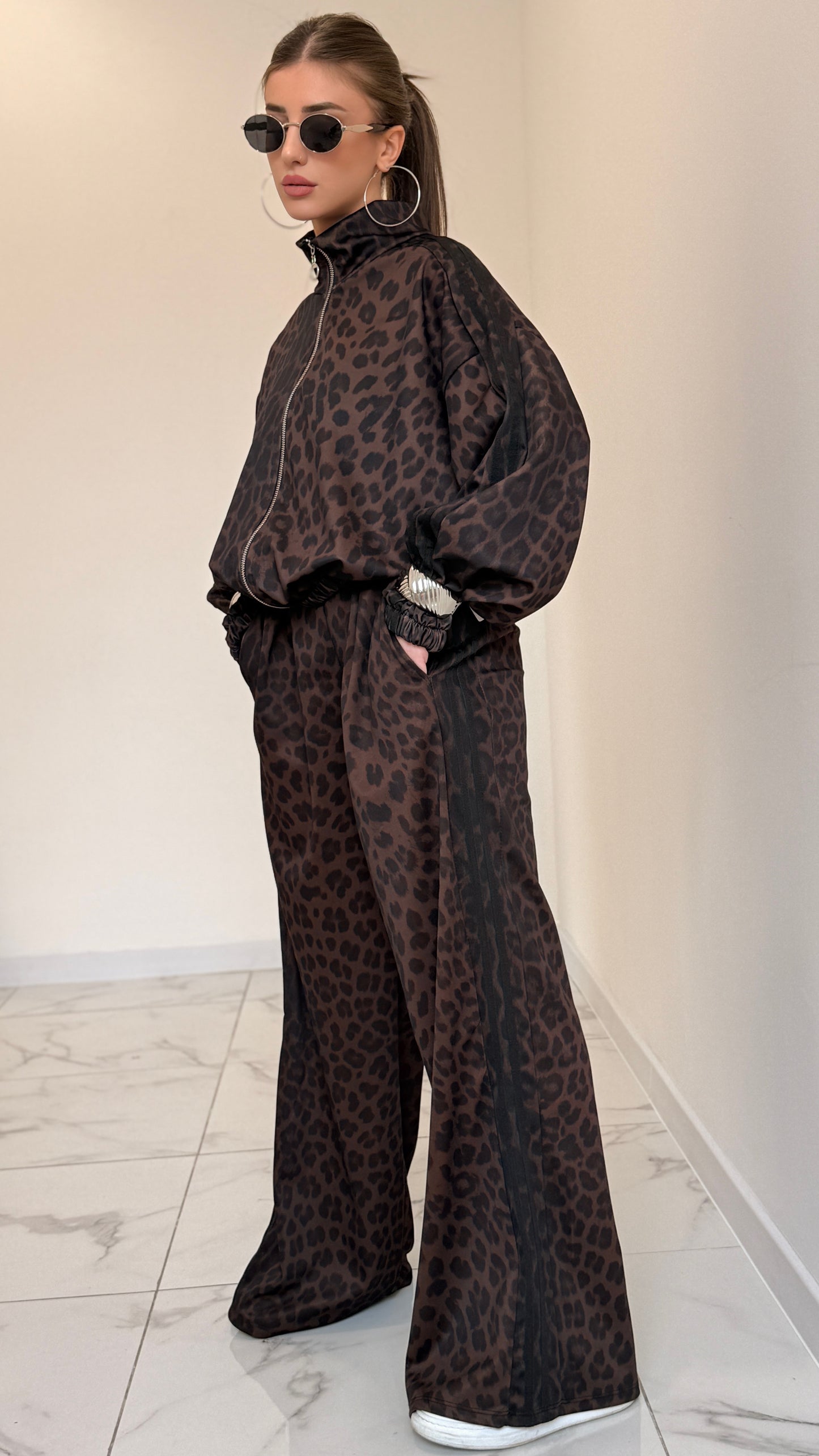 COMPLETO TUTA LEOPARD NERA