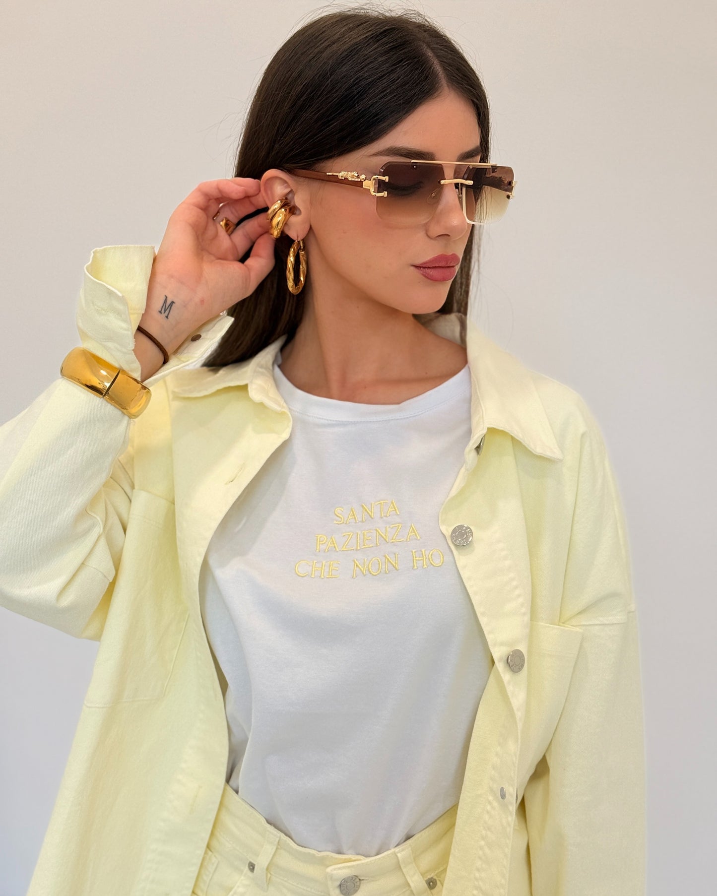 CAMICIA DENIM VICKY GIALLA