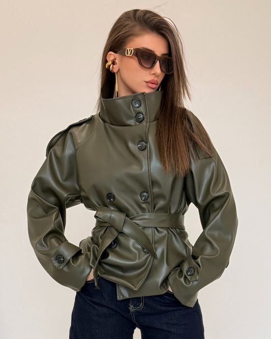 GIACCA PELLE MISSY VERDE