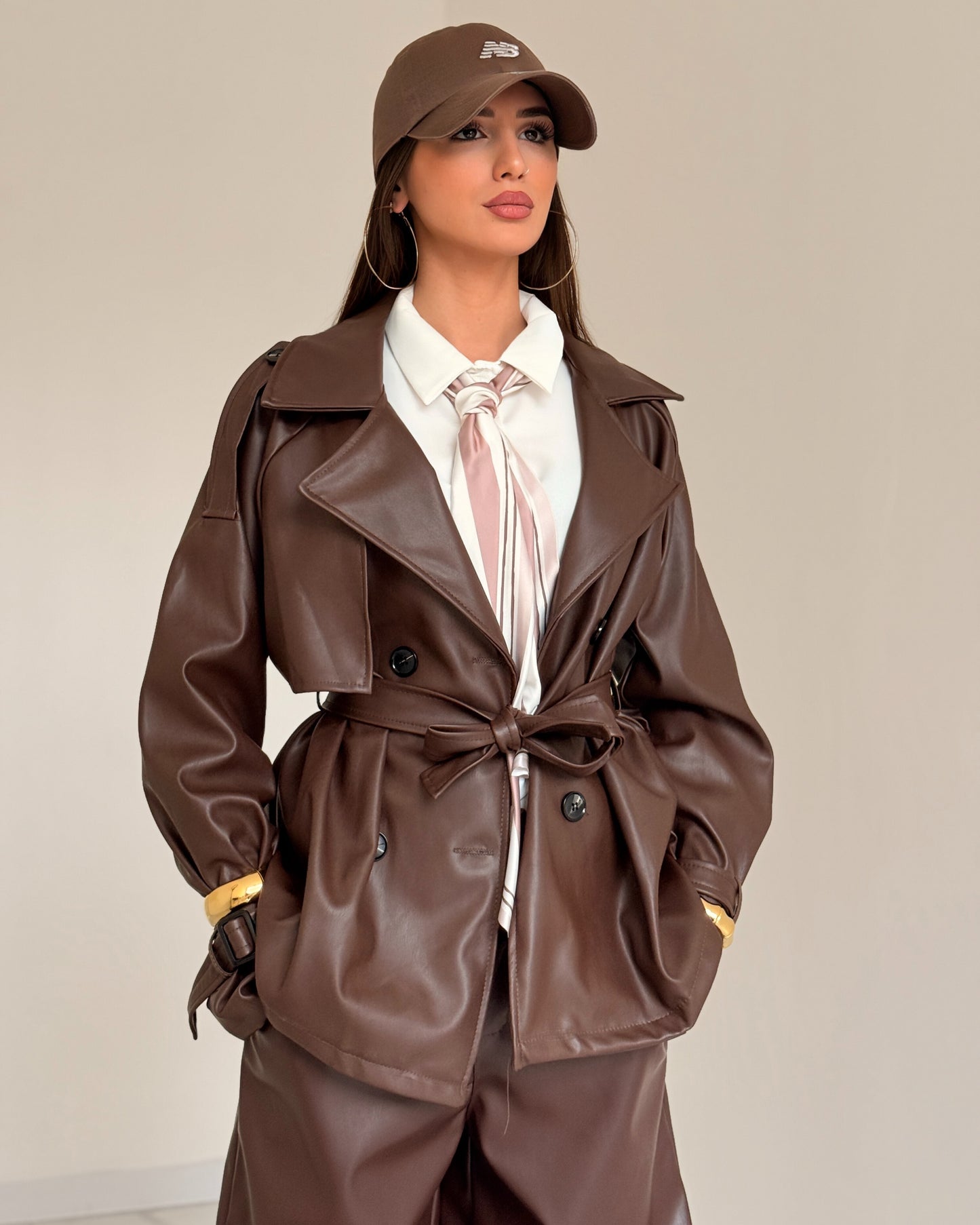 GIACCA PELLE COCO MARRONE