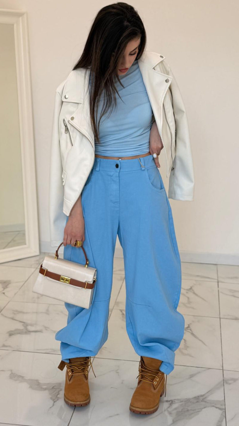 JEANS BAGGY AMIRA AZZURRO