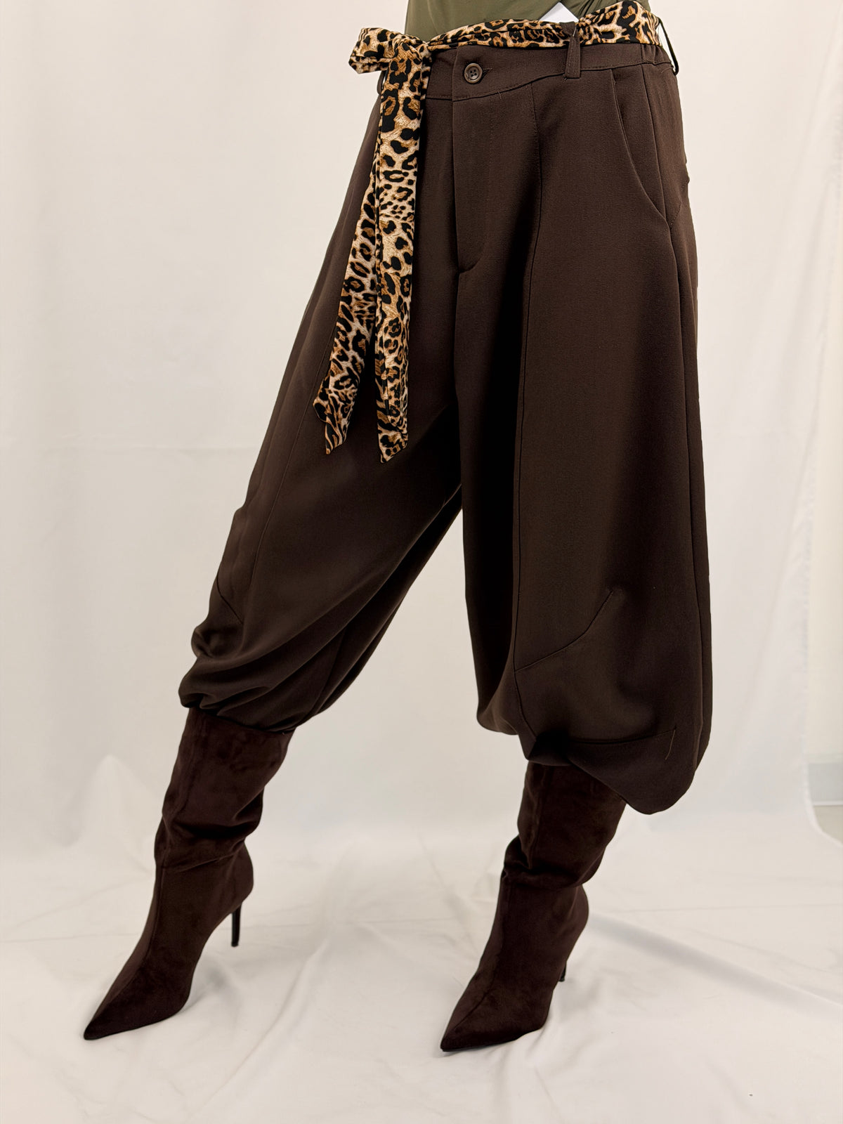 PANTA LEOPARD MARRONE