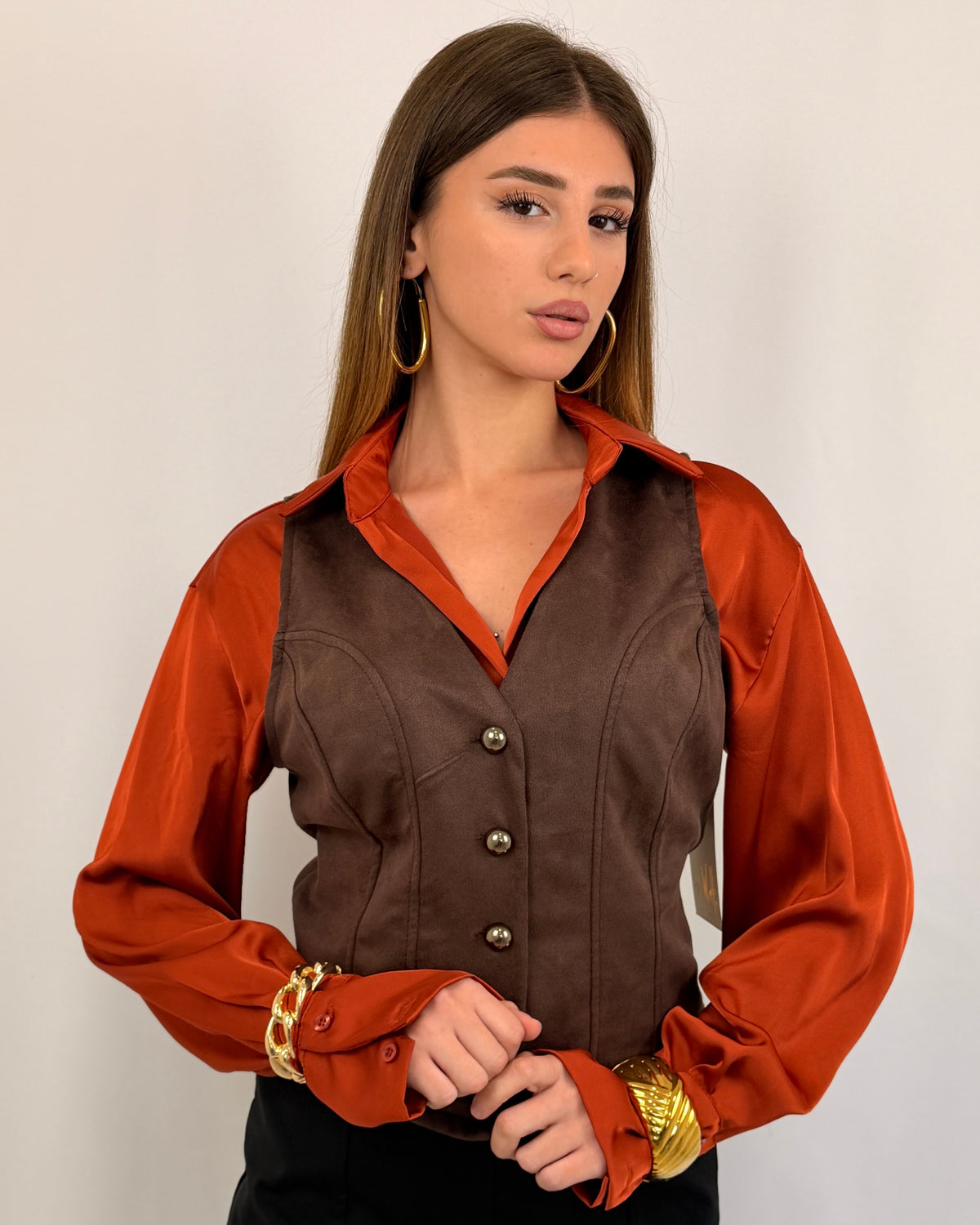CAMICIA LIDIA MATTONE