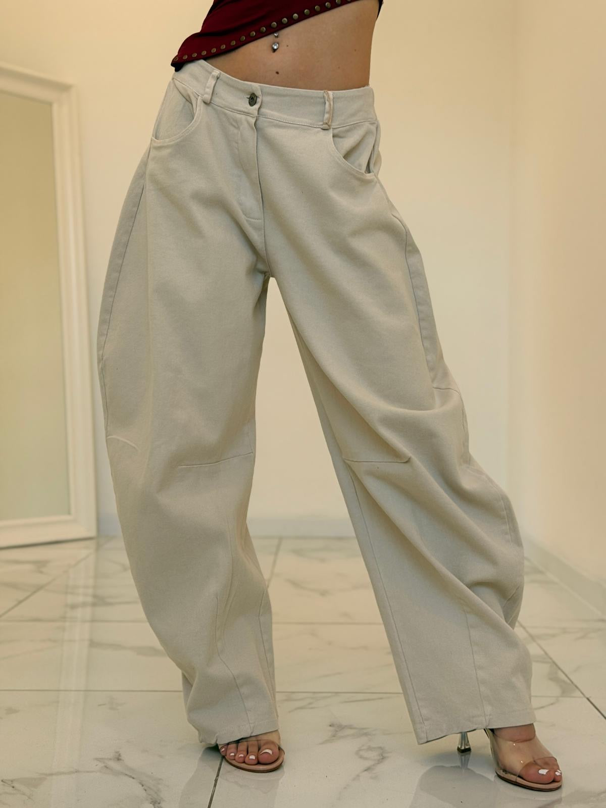 JEANS BEIGE BAGGY
